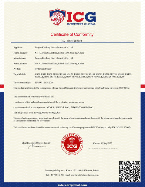 Porcellana Jiangsu Keisharp Heavy Industry Co., Ltd. Certificazioni